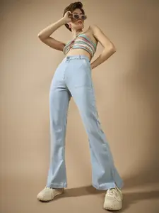 DOLCE CRUDO Women Bootcut High-Rise Stretchable Jeans