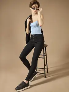 DOLCE CRUDO Women Skinny Fit High-Rise Stretchable Jeans