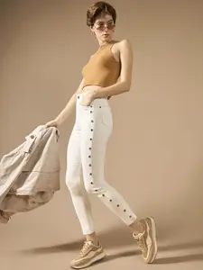 DOLCE CRUDO Women Skinny Fit High-Rise Stretchable Jeans