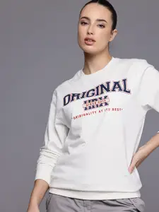 HRX by Hrithik Roshan Typography Printed Oversized Sweatshirt