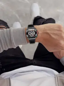 GIORDANO Men Embellished Dial & Stainless Steel Straps Analogue Watch GZ-50120-01