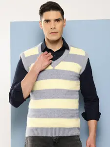 Aarika Men Striped Woollen Sweater Vest