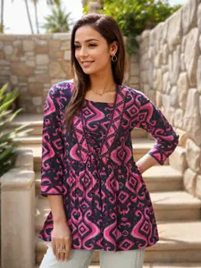 all about you Floral Print Peplum Top