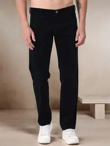 NEVER NEUD Men Relaxed Straight Fit Corduroy Trousers