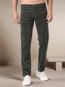 NEVER NEUD Men Relaxed Straight Fit Corduroy Trousers