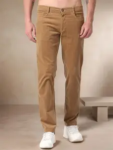 NEVER NEUD Men Relaxed Straight Fit Corduroy Trousers
