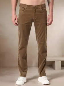 NEVER NEUD Men Relaxed Straight Fit Corduroy Trousers