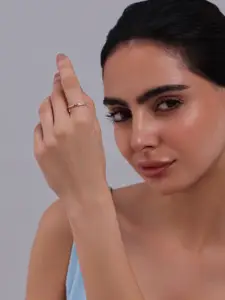 Kushal's Fashion Jewellery Rose Gold-Plated CZ Studded Finger Ring