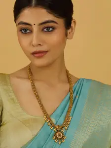 Kushal's Fashion Jewellery Copper Gold-Plated Antique Necklace