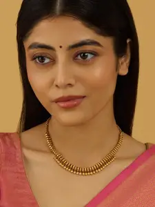 Kushal's Fashion Jewellery Copper Gold-Plated Antique Necklace