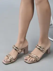 DressBerry Embellished Party Block Sandals