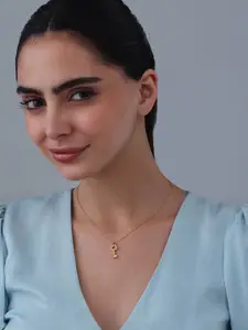 Kushal's Fashion Jewellery Gold-Plated Contemporary Pendants with Chains