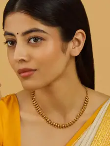 Kushal's Fashion Jewellery Copper Gold-Plated Antique Necklace