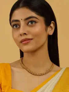 Kushal's Fashion Jewellery Copper Gold-Plated Antique Necklace