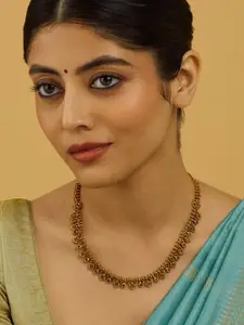 Kushal's Fashion Jewellery Copper Gold-Plated Antique Necklace