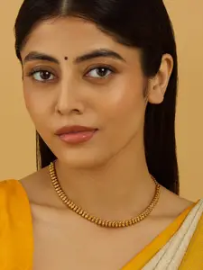 Kushal's Fashion Jewellery Copper Gold-Plated Antique Necklace