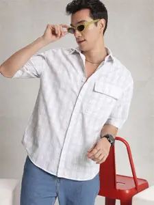 WROGN Pure Cotton Checked Oversized Casual Shirt