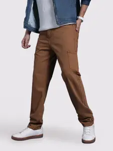 The Roadster Life Co. Men Pure Cotton Relaxed Fit Cargo Style Jeans