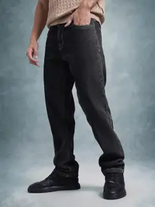 The Roadster Life Co. Men Pure Cotton Straight Fit Mid-Rise Light Fade Jeans