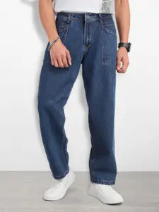 The Roadster Life Co. Men Skater Fit Mid-Rise Light Fade Pure Cotton Jeans