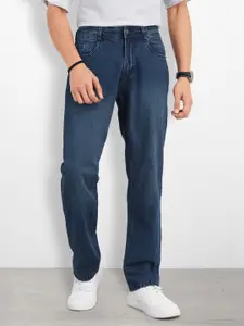 The Roadster Life Co. Men Straight Fit Mid-Rise Light Fade Pure Cotton Jeans