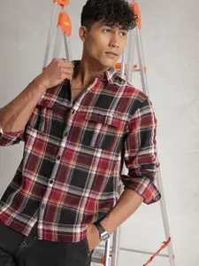 WROGN Comfort Fit Checked Pure Cotton Casual Shirt