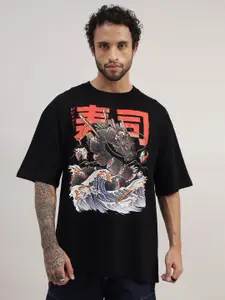 THREADCURRY Oversized Printed T-shirt
