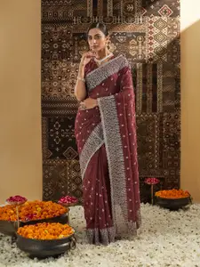 kasee Floral Zari Silk Blend Saree