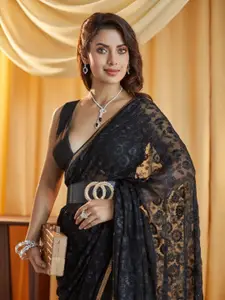 kasee Embellished Chikankari Pure Chiffon Saree