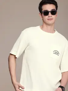 French Connection Brand Logo Detail Textured Anti Odour Ovesized T-shirt With Pocket