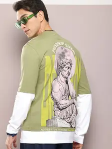 Kook N Keech Graphic Printed Doctor Sleeves Oversized T-shirt