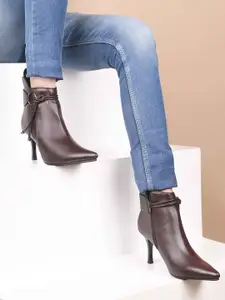 SHUZ TOUCH Women Casual Slim-Heeled Regular Boots
