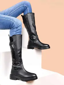 SHUZ TOUCH Women Zip-Up High-Top Chelsea Boots