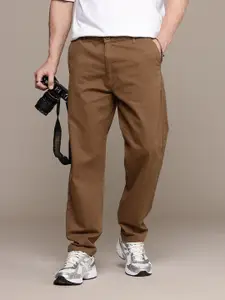The Roadster Lifestyle Co. Men Pure Cotton Relaxed Chinos Trousers