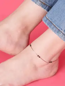 Zavya Rose Gold-Plated Artificial Beads Anklet