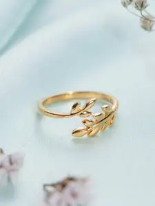 Zavya 925 Pure Sterling Silver Gold-Plated Finger Ring