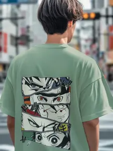 Elibolz Anime Printed Drop-Shoulder Sleeves Bio Finish T-shirt