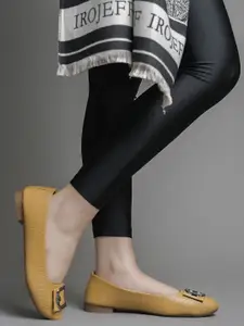 DressBerry Women Textured Ballerinas Flats