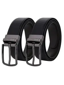 Hayes London Men Leather Belts Combo Pack Of 2 Genuine Premium Reversible Formal Belt