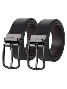 Hayes London Men Leather Belts Combo Pack Of 2 Genuine Premium Reversible Formal Belt