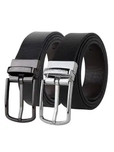 Hayes London Men Leather Belts Combo Pack Of 2 Genuine Premium Reversible Formal Belt