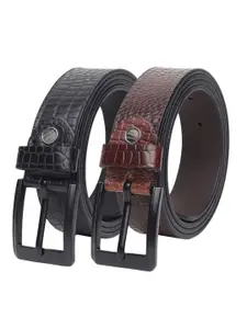 Hayes London Men Leather Belts Combo Pack of 2 Stylish Genuine Formal Belt