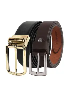 Hayes London Men Formal Belts Combo Pack of 2 Premium Genuine Leather Belt
