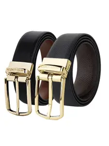 Hayes London Men Leather Belts Combo Pack Of 2 Genuine Premium Reversible Formal Belt