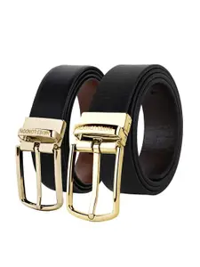 Hayes London Men Leather Belts Combo Pack Of 2 Genuine Premium Reversible Formal Belt