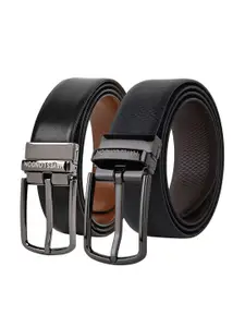 Hayes London Men Leather Belts Combo Pack Of 2 Genuine Premium Reversible Formal Belt