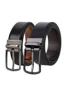 Hayes London Men Leather Belts Combo Pack Of 2 Genuine Premium Reversible Formal Belt