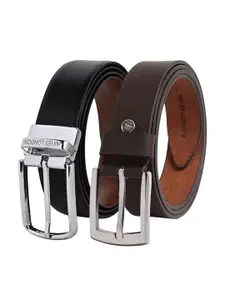 Hayes London Men Formal Belts Combo Pack of 2 Premium Genuine Leather Belt