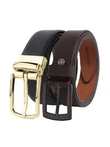 Hayes London Men Formal Belts Combo Pack of 2 Premium Genuine Leather Belt