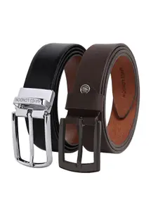 Hayes London Men Formal Belts Combo Pack of 2 Premium Genuine Leather Belt